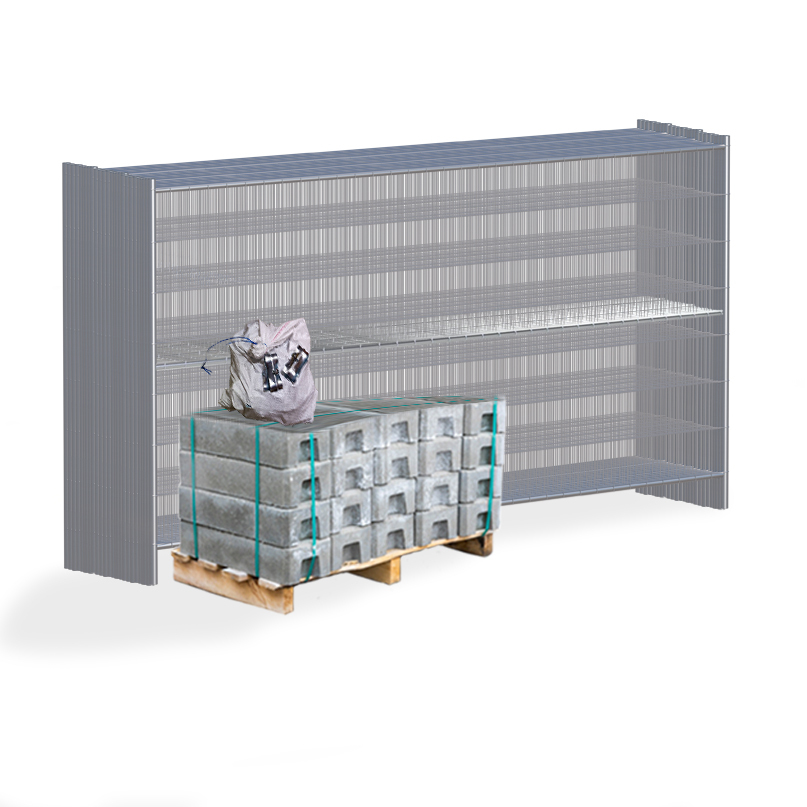 Bauzäune Profi Bauzaun-Set (17 Kg) - Inklusive Verbindungsschellen & Betonfüßen